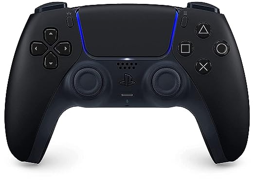 Midnight Black PlayStation DualSense Wireless Controller with game bloggers.