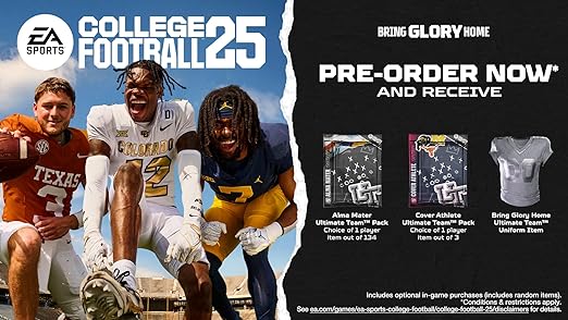 EA SPORTS College Football 25 partnerships details available on amazon.